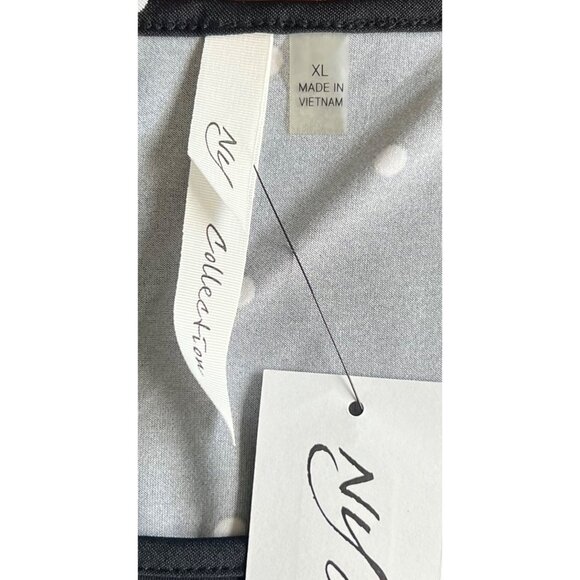 NY Collection Polka Dot Black & White Womens Dress Size XL - Picture 7 of 12